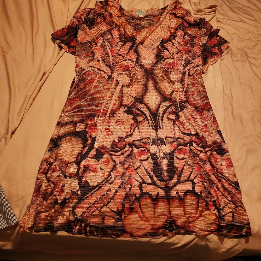 ONEWORLD loose-knit Beach Cover up soft and silky EUC